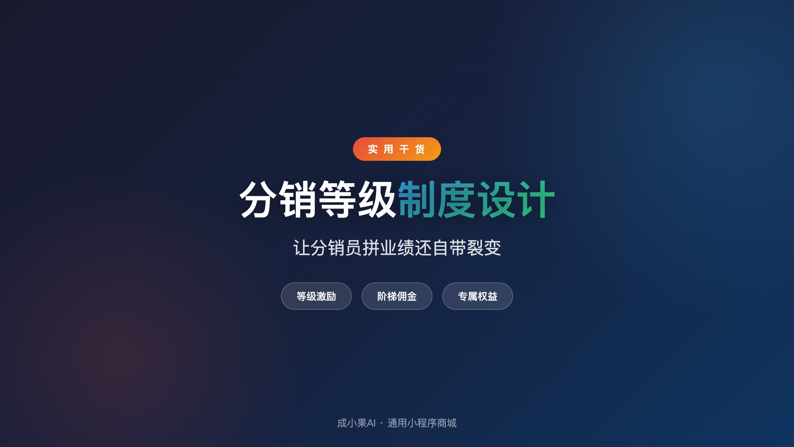 分销等级制度设计